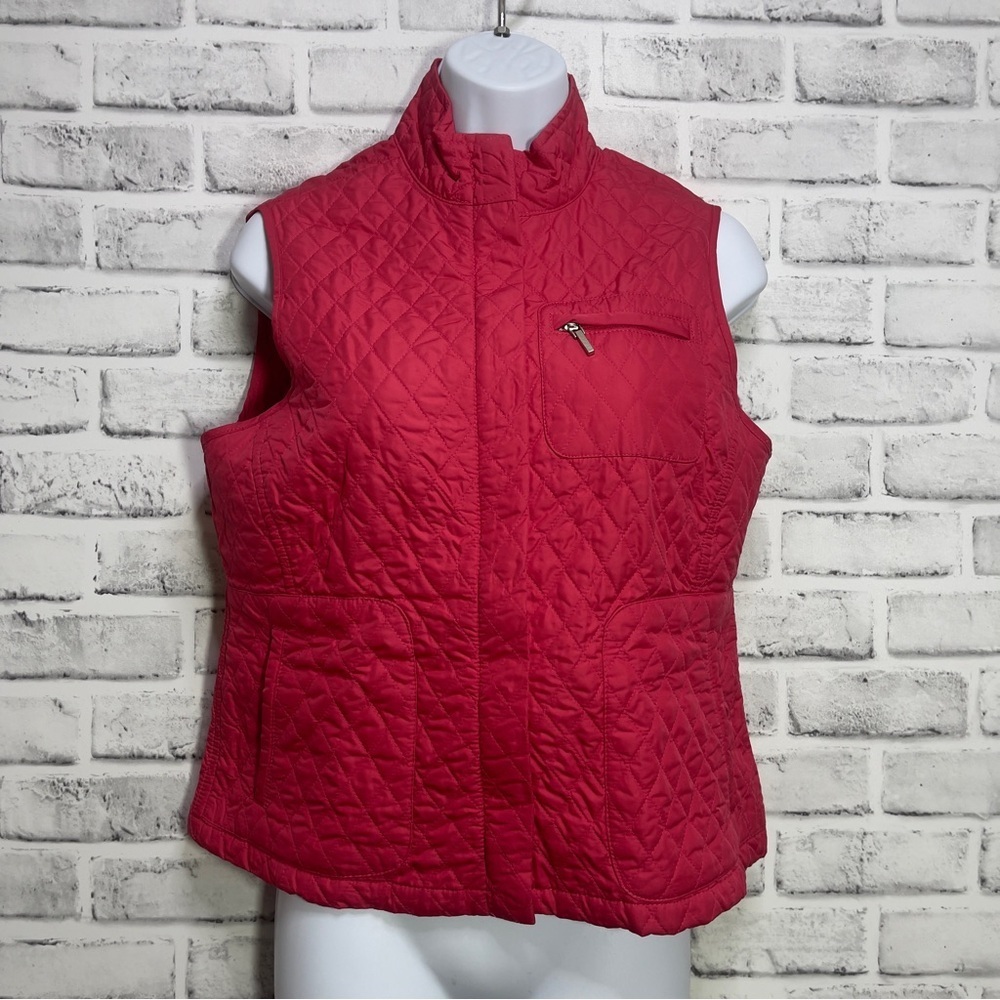 Talbots Petite Quilted Zipper Vest Small Petite